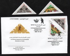 2019- Tunisia - The Peasant Seeds And Food Security In Tunisia - FDC+ Set 2v.MNH** Shape Triangular Triangle - Tunisie (1956-...)