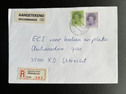 NETHERLANDS 1993 REGISTERED LETTER AMSTELVEEN MIDDENHOVEN TO UTRECHT 31-03-1993 NEDERLAND AANGETEKEND - Lettres & Documents