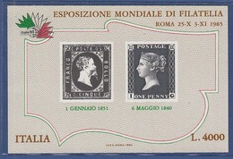 ITALIEN  Block 1, Postfrisch **, Internationale Briefmarkenausstellung ITALIA ’85, Rom, 1985 - Blocks & Kleinbögen