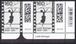 !a! GERMANY 2024 Mi. 3834 MNH Horiz.PAIR From Lower Right Corner - 125th Birthday Of Lotte Reiniger - Neufs