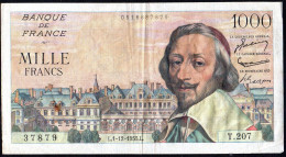 1000 Francs L . 1 - 12 - 1955 . L - T.207 N° 37879 A Circulé - 1 000 F 1953-1957 ''Richelieu''