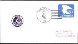 US Space Cover 1971. "Apollo 15" LM Moon Landing. Honolulu - United States