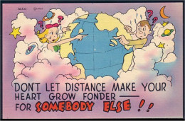 A45 367 PC Humour Don't Let Distance... Unused - Koppels