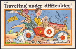 A45 353 PC Humour Automobile Traveling Under Difficulties! Unused - Sonstige & Ohne Zuordnung