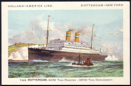A45 214 CP T.S.S. ROTTERDAM Signed Written At Back - Not Mailed - Paquebots