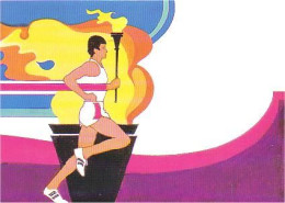 A45 49 CP USA Flamme Olympique Timbre Oblitéré PJ à L'endos FDC Stamp At The Back - Summer 1984: Los Angeles
