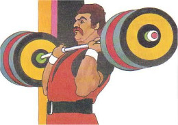 A45 41 CP USA Halterophilie Weightlifting Official Postcard PPJ A L'endos FDC At The Back - Gewichtheffen