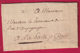 MARQUE BASTIA DE 1790 CONTRESEINT DE FRANCHISE COSTER POUR LA PORTA LETTRE - 1801-1848: Precursors XIX