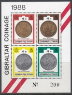 GIBRALTAR Block 13, Postfrisch **, Blockausgabe: Neue Münzen Von 1988, 1989 - Gibraltar