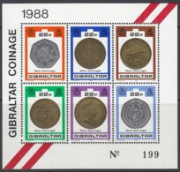 GIBRALTAR Block 14, Postfrisch **, Blockausgabe: Neue Münzen Von 1988, 1989 - Gibraltar