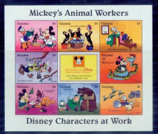 Guyana - 1993 - Disney: Mickey's Animal Workers - Mi 5725/5732 - Disney