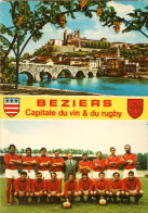 34 - BÉZIERS - CATHÉDRALE ST NAZAIRE ET L'A.S.B.H. CHAMPION DE FRANCE DE RUGBY - Beziers