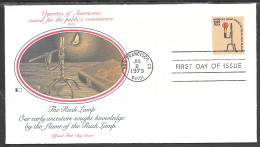 1979 FDC Americana Series, $1 Rush Lamp, Fleetwood Cachet - 1971-1980