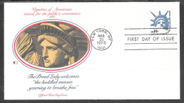 USA FDC Fleetwood Cachet, 16 Cents Statue Of Liberty, Sheet Stamp - 1971-1980