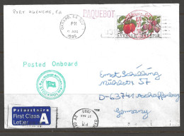 1995 Paquebot Cover, Sweden Stamps In Oxnard, California (17 Aug) - Lettres & Documents