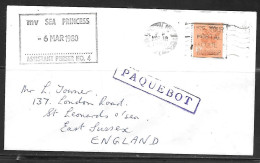 1980 Paquebot Cover, British Stamp Used In Manila, Philippines - Philippinen