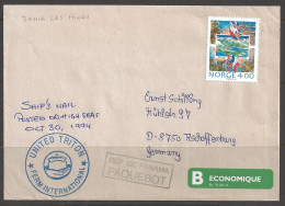 1994 Paquebot Cover, Norway Stamps Used In Panama (Canal) - Panama