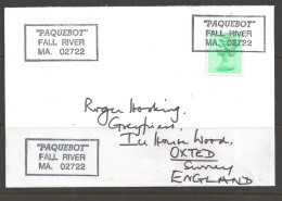 1980's Paquebot Cover, British Stamp Used In Fall River, Mass. - Lettres & Documents