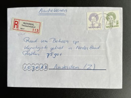 NETHERLANDS 1996 REGISTERED LETTER NIJVERDAL TEESSELMKSHOF TO AMSTERDAM 16?-11-1996 NEDERLAND AANGETEKEND - Storia Postale