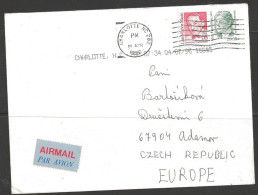 1986 55c Hamilton& 5c Marin, Charlotte NC To Czech Republic (09 Apr 1986) - Briefe U. Dokumente
