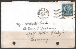 1938 5 Cents Roosevelt, Mayville (Apr 25) Wis To Germany - Lettres & Documents