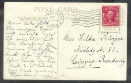 1908 2 Cents Washington To Germany, New York City Picture Postcard - Cartas & Documentos