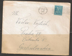 1948 5 Cents Monroe, Ferndale NY (Nov 30) To Czechoslovakia - Brieven En Documenten