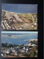 CP 29 Finistère  LOCTUDY  Lot De 2 Cartes - Le Centre Du Bourg Et La Rivière En Face De L'ile Tudy - Camping De Kergall - Loctudy