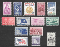 1957 Commemorative Year Set  14 Stamps, Mint Never Hinged - Neufs