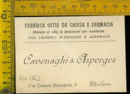 Milano Città  Fabbrica Ostie Da Chiesa E Farmacia - Cavenaghi & Asperges - Via Cesare Beccaria, 3 MI - Milano (Mailand)