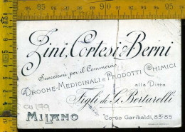 Milano Città  Fini, Cortesi & Berni - Commercio Droghe, Medicinali E Prodotti Chimici- Corso Garibaldi 83-85 (piega) - Milano (Mailand)