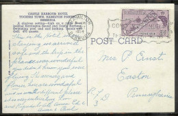 1954 3d Elizabeth Hamilton, Picture Postcard To Easton PA USA - Bermudes