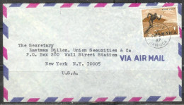 1967 1 Shilling Spinter, Mandeville To New York USA - Jamaique (1962-...)
