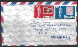 1979 10c And 25c Hill Stamps, Ocho Rios (3 Dec) To Chicago Illinois USA - Jamaica (1962-...)