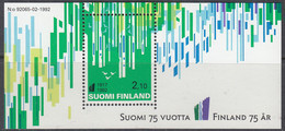 FINNLAND Block 9, Postfrisch **, 75 Jahre Unabhängigkeit 1992 - Blocks & Sheetlets