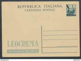 1951 Repubblica - C 143 - R9/3 - Quadriga , Cartolina Postale , L 20 Verde Scuro - Stamped Stationery