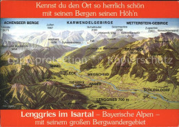 71926687 Lenggries Karwendelgebirge Panoramakarte Lenggries - Lenggries