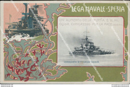 Bo727 Cartolina Lega Navale Spezia  Nave Corazzata Di 1 Classe Sicilia - La Spezia
