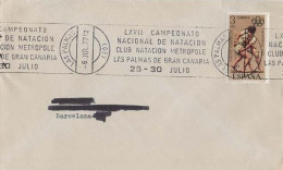 SPAIN. POSTMARK. NATIONAL SWIMMING CHAMPIONSHIP. METROPOLE SWIMMING CLUB. LAS PALMAS DE GRAN CANARIA. 1977 - Autres & Non Classés