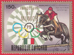 N° Yvert & Tellier PA143 - République Du Tchad (1972) - (Oblitéré) - JO De Munich (Mancinelli - Jumping) - Chad (1960-...)