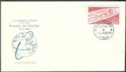 Czechoslovakia Space FDC Cover 1961. Gagarin "Vostok 1" Launch. - Europa