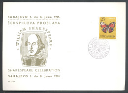 .Yugoslavia, 1964-06-01, Bosnia, Sarajevo, William Shakespeare, Special Card & Postmark - Autres & Non Classés