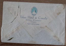 1937 CORTINA AMPEZZO Lettera Pubblicitaria Con STEMMA Del PALACE HOTEL & CRISTALLO-h721 - Marcophilia