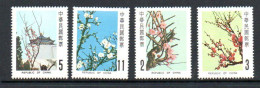 TAIWAN - 1983 - PLUM BLOSSUMS  SET OF 4 MINT NEVER HINGED - Unused Stamps