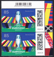 !a! GERMANY 2024 Mi. 3835 MNH Vert.PAIR From Upper Right Corner - UEFA European Football Championship 2024 In Germany - Unused Stamps