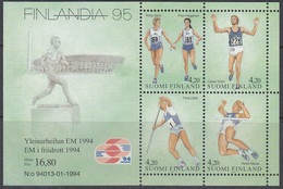 FINNLAND  Block 12, Postfrisch **, FINLANDIA ’95, Helsinki - Leichtathletik-Europameisterschaften, 1994 - Blokken & Velletjes