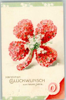 39621141 - Glueckwunsch Blumen Kleeblatt Lithographie Erika Nr.2809 - Nouvel An