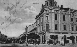 Zalaegerszeg, Kazinczy-ter, Garai Lipot, 1907, Varoshaza, Neufeld Izidor, Heincz K., Breisach Samuel, Shops, Market - Hungary