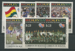 Bolivien 1994 Fußball-WM USA Nationalmannschaft Flaggen 1236/42 Postfrisch - Bolivia