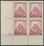 Böhmen & Mähren 1939 Eckrand-4er-Block 100er-Bogen 28 Pl.-Nr. 2A Postfrisch - Unused Stamps